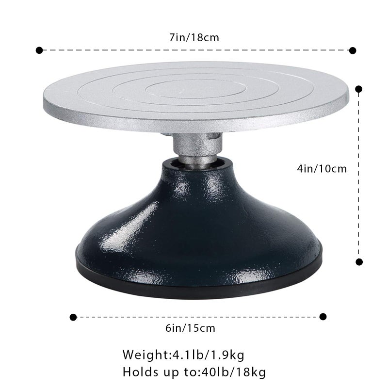 NATGAI 7" Sculpting Wheel, Heavy Duty All Metal Construction & Sculptor Turntable with Ball Bearings (7" Diameter) - Image 2